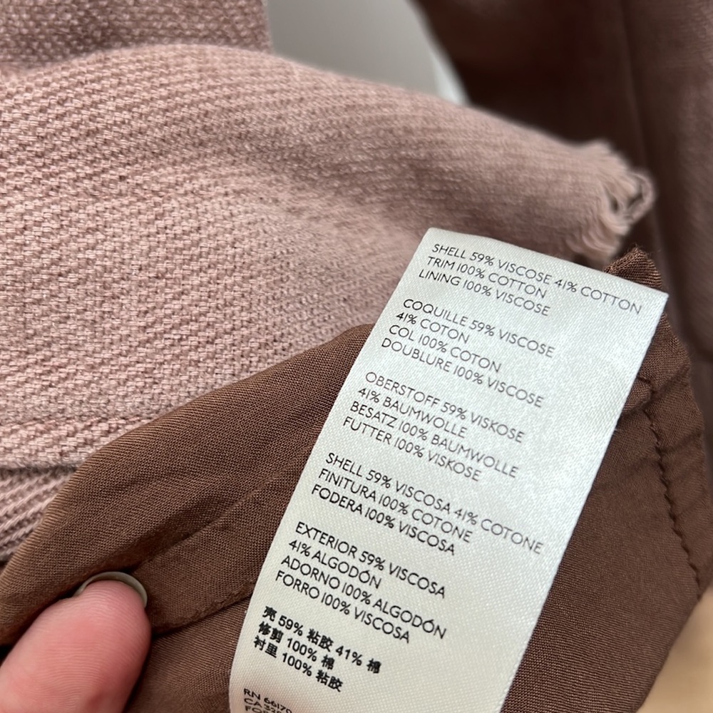 Free People Mauve Military-Style Frayed Hem Jacket - Picture 8 of 10